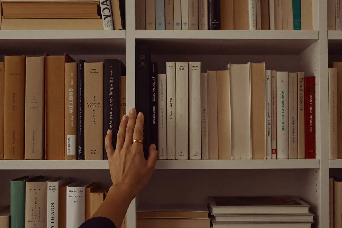 Person reaching for a high shelf